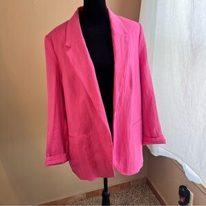 Pink one button blazer